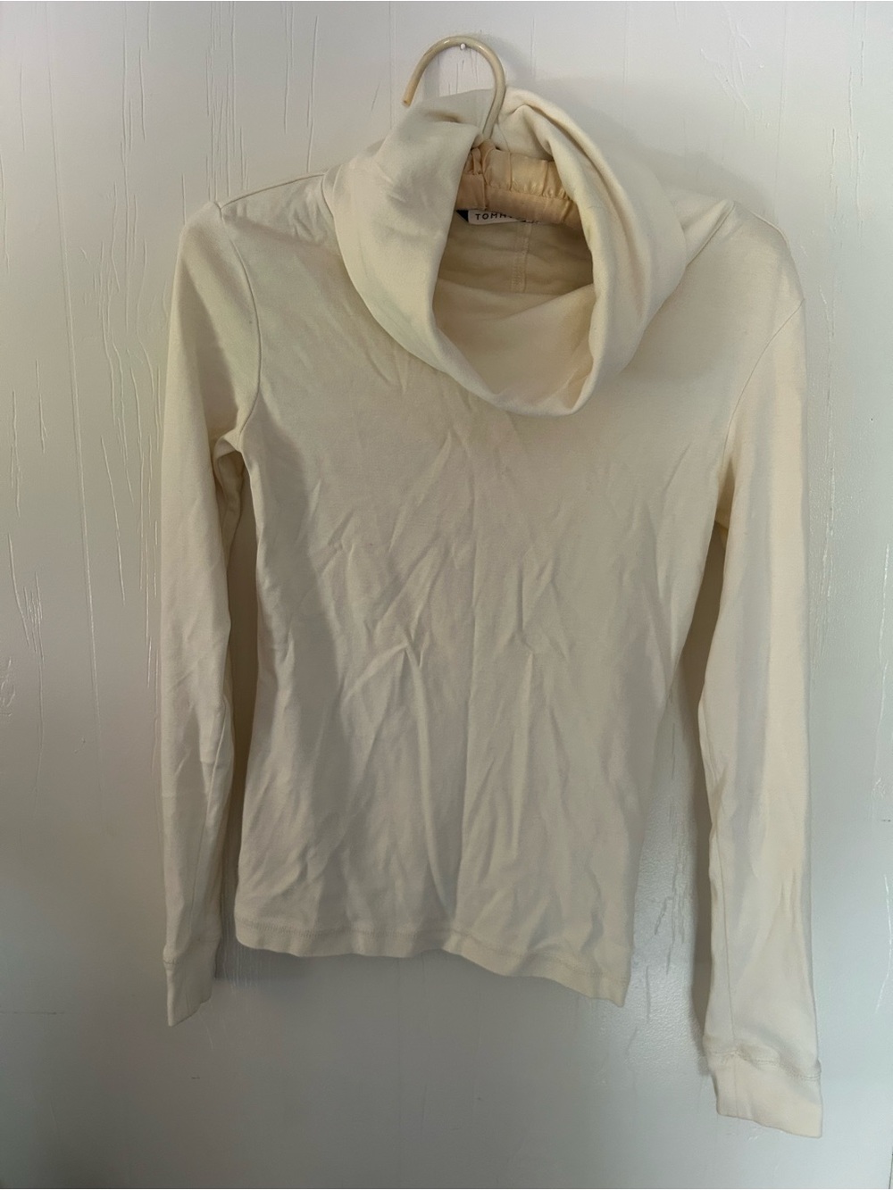 Tommy Hilfiger Cream Cowl Neck Long Sleeve Top